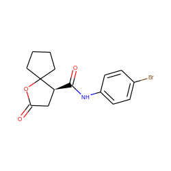 O=C1C[C@H](C(=O)Nc2ccc(Br)cc2)C2(CCCC2)O1 ZINC000000611611