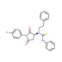 O=C1C[C@H](N(CCc2ccccc2)C(=S)Nc2ccccc2)C(=O)N1c1ccc(Br)cc1 ZINC000002280798