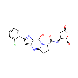 O=C1C[C@H](NC(=O)[C@@H]2CCc3nc4cc(-c5ccccc5Cl)nc-4c(O)n32)[C@@H](O)O1 ZINC000101047795