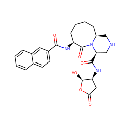 O=C1C[C@H](NC(=O)[C@@H]2CNC[C@@H]3CCCC[C@H](NC(=O)c4ccc5ccccc5c4)C(=O)N32)[C@H](O)O1 ZINC000028530140