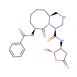 O=C1C[C@H](NC(=O)[C@@H]2CNC[C@@H]3CCCC[C@H](NC(=O)c4ccccc4)C(=O)N32)[C@@H](O)O1 ZINC000084611180