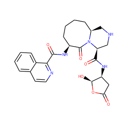 O=C1C[C@H](NC(=O)[C@@H]2CNC[C@@H]3CCCC[C@H](NC(=O)c4nccc5ccccc45)C(=O)N32)[C@H](O)O1 ZINC000028530494