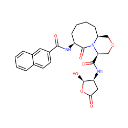 O=C1C[C@H](NC(=O)[C@@H]2COC[C@@H]3CCCC[C@H](NC(=O)c4ccc5ccccc5c4)C(=O)N32)[C@H](O)O1 ZINC000028529749