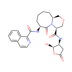 O=C1C[C@H](NC(=O)[C@@H]2COC[C@@H]3CCCC[C@H](NC(=O)c4nccc5ccccc45)C(=O)N32)[C@H](O)O1 ZINC000003928246