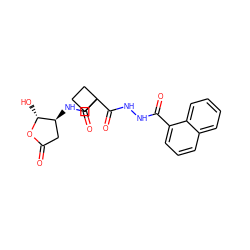 O=C1C[C@H](NC(=O)C2(C(=O)NNC(=O)c3cccc4ccccc34)CCC2)[C@@H](O)O1 ZINC000036092959