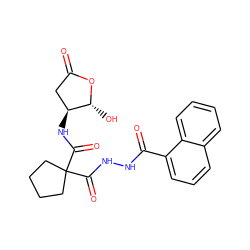 O=C1C[C@H](NC(=O)C2(C(=O)NNC(=O)c3cccc4ccccc34)CCCC2)[C@@H](O)O1 ZINC000036092983