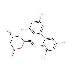 O=C1C[C@H](O)C[C@@H](/C=C/c2c(Cl)cc(Cl)cc2-c2cc(Cl)cc(Cl)c2)O1 ZINC000029484417