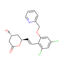 O=C1C[C@H](O)C[C@@H](/C=C/c2c(Cl)cc(Cl)cc2OCc2ccccn2)O1 ZINC000029416626