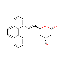 O=C1C[C@H](O)C[C@@H](/C=C/c2cccc3ccc4ccccc4c23)O1 ZINC000027107050