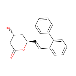 O=C1C[C@H](O)C[C@@H](/C=C/c2ccccc2-c2ccccc2)O1 ZINC000029409113