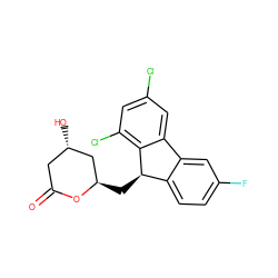 O=C1C[C@H](O)C[C@@H](C[C@@H]2c3ccc(F)cc3-c3cc(Cl)cc(Cl)c32)O1 ZINC000027981287