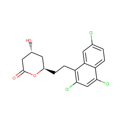 O=C1C[C@H](O)C[C@@H](CCc2c(Cl)cc(Cl)c3ccc(Cl)cc23)O1 ZINC000027863745