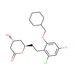 O=C1C[C@H](O)C[C@@H](CCc2c(Cl)cc(Cl)cc2OCC2CCCCC2)O1 ZINC000029411770