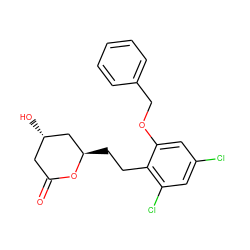 O=C1C[C@H](O)C[C@@H](CCc2c(Cl)cc(Cl)cc2OCc2ccccc2)O1 ZINC000029410867