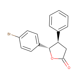 O=C1C[C@H](c2ccccc2)[C@@H](c2ccc(Br)cc2)O1 ZINC000007998535