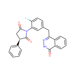 O=C1C[C@H](c2ccccc2)C(=O)N1c1cc(Cc2n[nH]c(=O)c3ccccc23)ccc1F ZINC000028525574