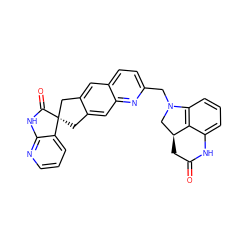 O=C1C[C@H]2CN(Cc3ccc4cc5c(cc4n3)C[C@@]3(C5)C(=O)Nc4ncccc43)c3cccc(c32)N1 ZINC000049113028