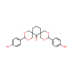 O=C1C2(CCCC13COC(c1ccc(O)cc1)OC3)COC(c1ccc(O)cc1)OC2 ZINC000003166885