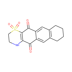 O=C1C2=C(C(=O)c3cc4c(cc31)CCCC4)S(=O)(=O)CCN2 ZINC000040408164