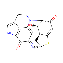 O=C1C2=N[C@@H]3C[C@]45C(=CC(=O)[C@H]([C@@H]4O)N4CCc6c[nH]c1c6C4=C25)S3 ZINC000208849729