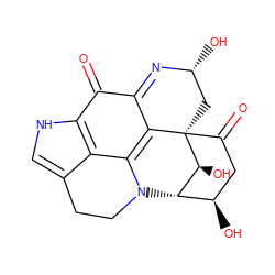 O=C1C2=N[C@H](O)C[C@]34C(=O)C[C@@H](O)[C@@H]([C@@H]3O)N3CCc5c[nH]c1c5C3=C24 ZINC000377839793