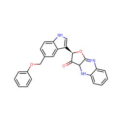 O=C1C2Nc3ccccc3N=C2O[C@@H]1c1c[nH]c2ccc(COc3ccccc3)cc12 ZINC000104240454