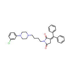 O=C1CC(=C(c2ccccc2)c2ccccc2)C(=O)N1CCCCN1CCN(c2cccc(Cl)c2)CC1 ZINC000008399005