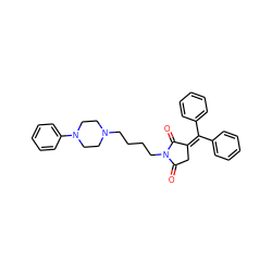 O=C1CC(=C(c2ccccc2)c2ccccc2)C(=O)N1CCCCN1CCN(c2ccccc2)CC1 ZINC000008398997