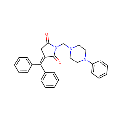 O=C1CC(=C(c2ccccc2)c2ccccc2)C(=O)N1CN1CCN(c2ccccc2)CC1 ZINC000013782623