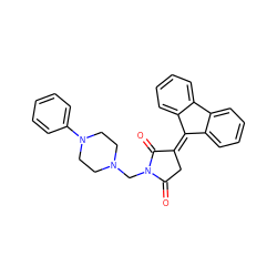 O=C1CC(=C2c3ccccc3-c3ccccc32)C(=O)N1CN1CCN(c2ccccc2)CC1 ZINC000013782627