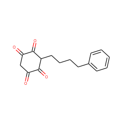 O=C1CC(=O)C(=O)C(CCCCc2ccccc2)C1=O ZINC000014951886