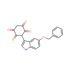 O=C1CC(=O)C(=O)C(c2c[nH]c3ccc(OCc4ccccc4)cc23)C1=O ZINC000036176174