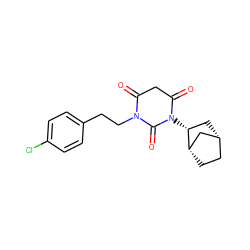 O=C1CC(=O)N([C@@H]2C[C@@H]3CC[C@H]2C3)C(=O)N1CCc1ccc(Cl)cc1 ZINC000101678174