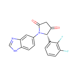 O=C1CC(=O)N(c2ccc3[nH]cnc3c2)[C@H]1c1cccc(F)c1F ZINC000096172353