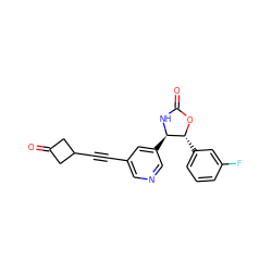 O=C1CC(C#Cc2cncc([C@H]3NC(=O)O[C@@H]3c3cccc(F)c3)c2)C1 ZINC001772630952