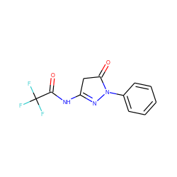 O=C1CC(NC(=O)C(F)(F)F)=NN1c1ccccc1 ZINC000002772708