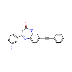 O=C1CC(c2cccc(I)c2)=Nc2ccc(C#Cc3ccccc3)cc2N1 ZINC000101096246