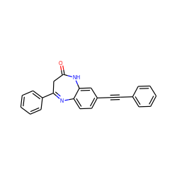 O=C1CC(c2ccccc2)=Nc2ccc(C#Cc3ccccc3)cc2N1 ZINC000101095226