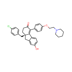 O=C1CC[C@@]2(Cc3ccc(Cl)cc3)Cc3cc(O)ccc3C2=C1c1ccc(OCCN2CCCCC2)cc1 ZINC000034633835