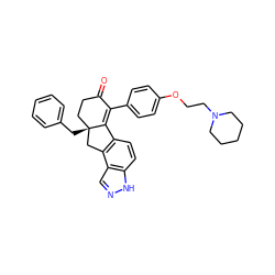 O=C1CC[C@@]2(Cc3ccccc3)Cc3c(ccc4[nH]ncc34)C2=C1c1ccc(OCCN2CCCCC2)cc1 ZINC000034633851