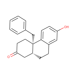 O=C1CC[C@@]2(Cc3ccccc3)c3ccc(O)cc3CC[C@@H]2C1 ZINC000012349485