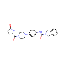 O=C1CC[C@@H](C(=O)N2CCN(c3ccc(NC(=O)N4Cc5ccccc5C4)cc3)CC2)N1 ZINC000166020582