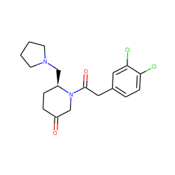 O=C1CC[C@@H](CN2CCCC2)N(C(=O)Cc2ccc(Cl)c(Cl)c2)C1 ZINC000013449267