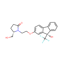 O=C1CC[C@@H](CO)N1CCOc1ccc2c(c1)[C@](O)(C(F)(F)F)c1ccccc1-2 ZINC000144854585