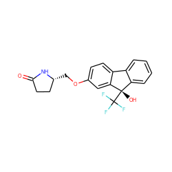 O=C1CC[C@@H](COc2ccc3c(c2)[C@@](O)(C(F)(F)F)c2ccccc2-3)N1 ZINC000143335295