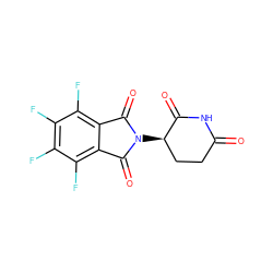 O=C1CC[C@@H](N2C(=O)c3c(F)c(F)c(F)c(F)c3C2=O)C(=O)N1 ZINC000004214419