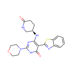 O=C1CC[C@@H](Nc2nc(N3CCOCC3)[nH]c(=O)c2-c2nc3ccccc3s2)CN1 ZINC000473114700