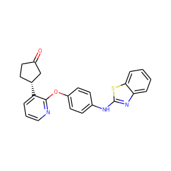 O=C1CC[C@@H](c2cccnc2Oc2ccc(Nc3nc4ccccc4s3)cc2)C1 ZINC000142598075