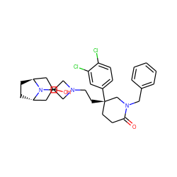 O=C1CC[C@](CCN2CC(N3[C@H]4CC[C@H]3CC(O)C4)C2)(c2ccc(Cl)c(Cl)c2)CN1Cc1ccccc1 ZINC000136030099