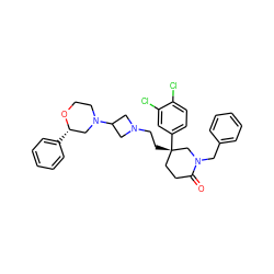 O=C1CC[C@](CCN2CC(N3CCO[C@@H](c4ccccc4)C3)C2)(c2ccc(Cl)c(Cl)c2)CN1Cc1ccccc1 ZINC000027623365